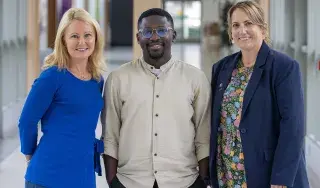 Dr Sarpong Hammond Antwi with Dr Suzanne Linnane and Dr Caroline Gilleran Stephens, Freshwater and Environmental Studies, DkIT