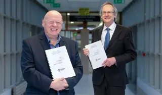 Pictured are (l-r) Peter Rowan, Executive Vice President International & Global Customer Support at YapStone and Dr Michael Mulvey, PhD at signing of a new partnership agreement at the DkIT campus this week