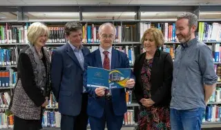 Dr. Sheila Flanagan (DkIT Registrar and VP for Academic Affairs), Gerry Gallagher (DkIT E-Learning Co-ordinator), Dr. Diarmuid O'Callaghan (DkIT President), Dr. Breda Brennan (DkIT Head of School of Engineering), Aidan Garvey (DkIT Educational Technologist).
