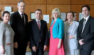 Pictured [from left to right] are Irene McCausland, VP for Strategy, Communications & Development, DkIT; Michael Mulvey, PhD, DkIT President; Stéphane Crouzat, French Ambassador to Ireland; Dr Sheila Flanagan, VP of Academic Affairs & Registrar, DkIT; Dr Patricia Moriarty, Head of School of Business & Humanities, DkIT and Marc Daumas, Attaché for Science and Technology at the French Embassy in Ireland at the Good France-Ireland event in DkIT. 