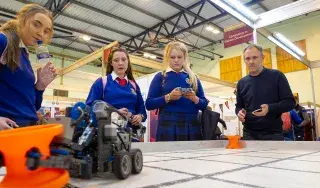 Future DkIT students enjoy the Vex Robot displays at the DkIT Open Day