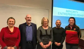 Gordana Sremac, 3rd year Community Youth Work student; Professor Thomas Cooney; DkIT Lecturer, Angela Hamouda; Keith O’Hagan, 3rd year Community Youth Work student and Aimee Lynch, 3rd year Community Youth Work student