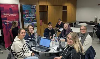 Students working on some of their collaborative projects