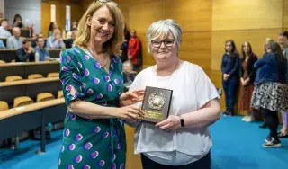 Edel Healy, Head of School for Health and Science with Patricia McAleer