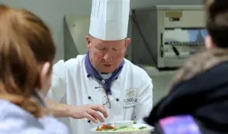 DkIT's Lecturer in Culinary Arts; Michael Mc Namara demonstrating to students how to create tasty and healthy food!