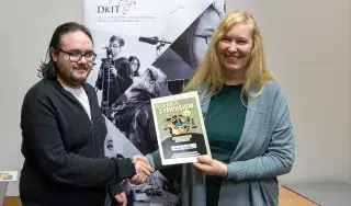 Lurcan Farrelly: Best Presentation of a Research Project with lecturer Ingrid Lewis