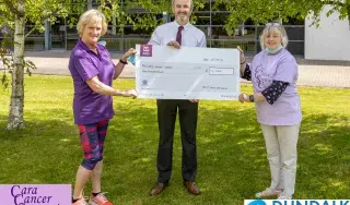 Patricia McKenna (Cara Cancer Support), Stuart Agnew (Dundalk Credit Union) and Anna Brennan (Cara Cancer Support)