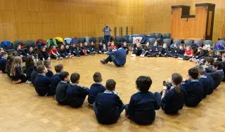 School Children Celebrating Seachtain na Gaeilge at DkIT