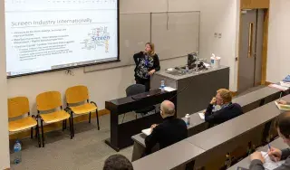 Eleanor McSherry from UCC delivering a talk at ISSS 2022