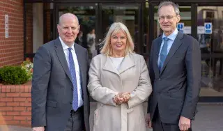 Minister Mary Mitchell O’Connor, TD attends North East Further & Higher Education Alliance meeting in Newry today with Brian Doran, Chief Executive of Southern Regional College (left) and Dr. Michael Mulvey, DkIT President (right).