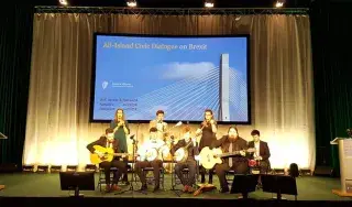 DkIT music students perform to audience of 500 delegate at the All Island Civic Dialogue on Brexit in DkIT, April 30th 2018