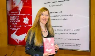 Lecturer in the Department of Creative Media, Arts and Music at DkIT, Dr. Ingrid Lewis at launch of new book: ‘Women in European Holocaust Films: Perpetrators, Victims and Resisters’