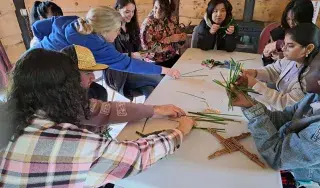 International Music School - making St Brigids cross