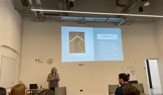 Fiona Fearon speaking at Irish Society for Theatre Research annual conference