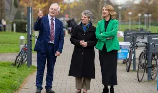 Dr Diarmuid O’Callaghan, President of DkIT; Professor Jocelyn Bell Burnell; Dr Edel Healy Head of School of Health & Science;