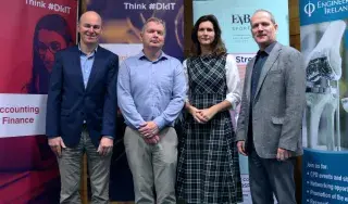 (L-R) John Morrison (DkIT School of Business & Humanities), Kimmitt Sayers (DkIT School of Engineering), Yvonne Brady (EVB Sport), Neil McLoughlin (Technology Transfer Manager DkIT)