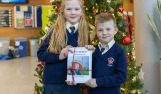 Béibhinn Kelly 4th class & Éanna Kelly 1st class from Knockbridge NS