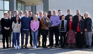 Staff and Students of the MBS in Entrepreneurship & Marketing Celebrate their Education Award for the second year running.