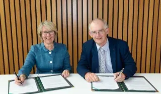 MU President Professor Eeva Leinonen and Dr Diarmuid O’Callaghan, President of DkIT