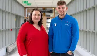 New DkIT Students Union President, Maria Maguire (43) with re-elected Vice-President, Aaron Geagan (24) at the DkIT Campus