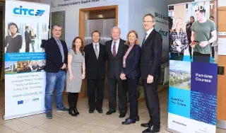 (L-R) Darren Greenan, Programme Lecturer; Aisling O'Reilly, CITC; Anton Barrett, DkIT; Annmarie Mc Hugh, Programme Lecturer; Vincent Reynolds, CITC Chief Executive;  Annmarie Mc Hugh, Programme Lecturer; and Michael Mulvey, DkIT President pictured at the launch of the New Lean Six Sigma Part-Time Courses at Cavan Innovation & Technology Centre.