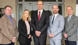 DkIT President, Michael Mulvey, PhD (centre) pictured alongside the management team at the Regional Development Centre at DkIT.
