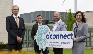 Pictured (l-r) are Adrian Corcoran, Construction Director, Walls Construction and Michael Mulvey, PhD, DkIT President at signing of MOU at DkIT campus