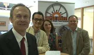 DkIT President Michael Mulvey, pictured with Super-Wheel entrepreneur Kam Sam Sing (Simon), his wife Anita and Garrett Duffy, Enterprise Development Manager, DkIT