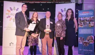 Members of the Oriel Traditional Orchestra, winners of the People's Choice Award at the Epic Awards