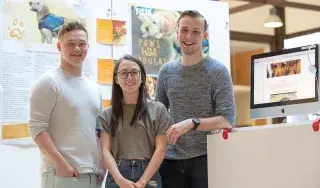 4th Year DkIT Creative Media Students, Alex Clarke, Aisling Conlon, Alex Clarke & Matthew Turnbull of the Paws for Thought project at Fís 2018.