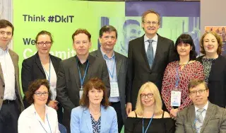 Pictured from left are: George Porter, Chief Financial Officer, SciFest; Dr. Edel Healy, Head of School of Health & Science, DkIT; Michael Mulvey, PhD, President DkIT; Dr. Siobhan Jordan, Programme Director for BSc in Sustainable Agriculture, DkIT and Dr. Arjan Van Rossum, Head of Dept. Applied Sciences DkIT. Photo Credit: Ciara Wilkinson