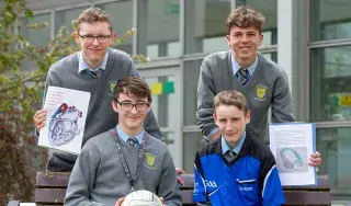 Pictured from left are Niall Murnaghan, Killian Cogan, Mark Kerley and James Callan, students from Patrician High School