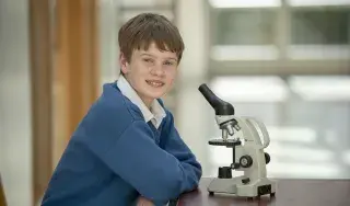 1st Year student Cillian McCormack of Ardgillan Community School won Newstalk Best Communicator for his project ‘The Amazing Skin of a Chameleon’ at SciFest@DkIT 2018.jpg