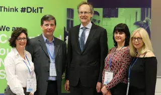 Lisa O’Regan, Maynooth University and ILTA organising committee; Gerry Gallagher, DkIT and ILTA organising committee; Michael Mulvey PhD, DkIT President; Dr Moira Maguire, DkIT and ILTA organising committee and Lisa Donaldson, Dublin City University and ILTA organising committee