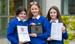 Pictured from left are: Aoife McQuillan, Ciara Gorham and Kayla Darby, students from St Vincent's Secondary School, Dundalk