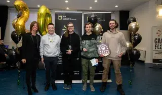 Dr. Janice O’Connell (Head of Dept of Information Technology, TUS), Dr Liam Noonan (Event organiser), Ryan Habis (DkIT ACM Chairperson) , Jiri Uhlir (DkIT team) and Samuel Sukovsky (DkIT team).
