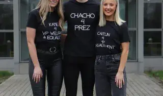 Katie Ryan (SU Vice President of Welfare and Equality), Christopher (Chacho) O’Neill (SU President), Caitlin Connor (SU Vice President for Student Engagement)