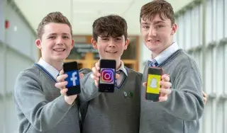 Coláiste Rís students, Jack Morgan, Nathan McKenna and Calvin Magee exhibit at SciFest at DkIT 2018_2.jpg