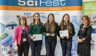 Shelia Porter, Scifest, Rachel McLaughlin, Keira McLaughlin, Rebecca Harris, Castleblayney College, Dr Fiona Lawless