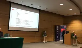 Shane Hill, Head of Department of Management and Financial Studies at DkIT welcomes guest speaker Jim Power