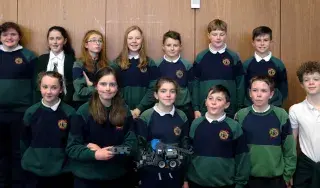 Students from Gaelscoil na Rithe take part in the Vex Robotics Scrimmage at DkIT