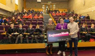 Students who took part in the Engineers Week Quiz with DkIT's Denise Quigley, Maryellen Kelledy and Gareth Kelly