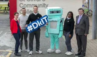 Eileen Lynch, DkIT Access officer, Ryan Kelly, Studyclix, Tony Verdes, Victoria Awobadejo, 6th years at St Oliver’s Community College, Drogheda, John Halpin, Principal of St Oliver’s Community College