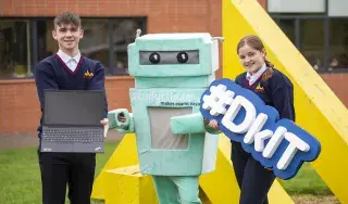 6th year students from Scoil Uí Mhuirí, Dunleer; Jack McGeough and Ellen Gray