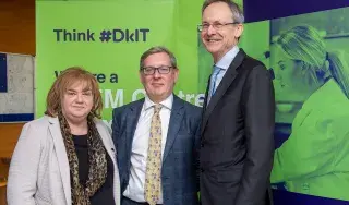 Joan Martin, CEO, Louth County Council, Anthony Abbott-King, Senior Planner, Louth County Council and Michael Mulvey, PhD, DkIT President pictured at the DkIT Symposium: A Changing Cross Border Landscape for Further & Higher Education.