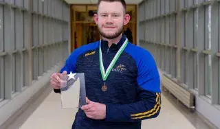 Tadg Reilly with his bronze medal and Leinster Star Award