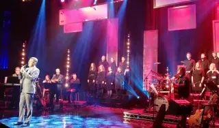 The DkIT Choir onstage with Daniel O'Donnell