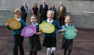 The future of education - students John McGuckian, Lucia Wright, Máire McGuckian and Saidhbhín Collins
