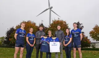 The team at DkIT receiving their new jerseys from ControlSoft