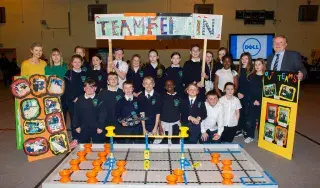 Pupils from Scoil Naomh Feichin take part in the VEX Robotics North East Regional Competition at DkIT [Photo: Ciara Wilkinson]